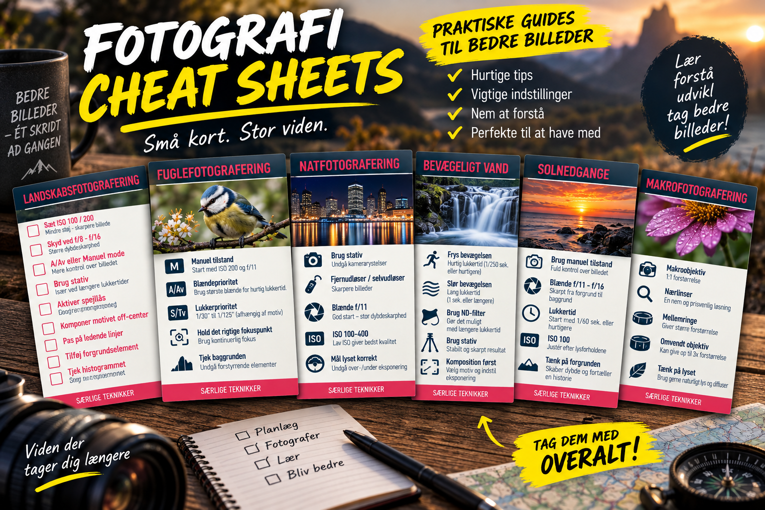 Photography Cheat Sheets