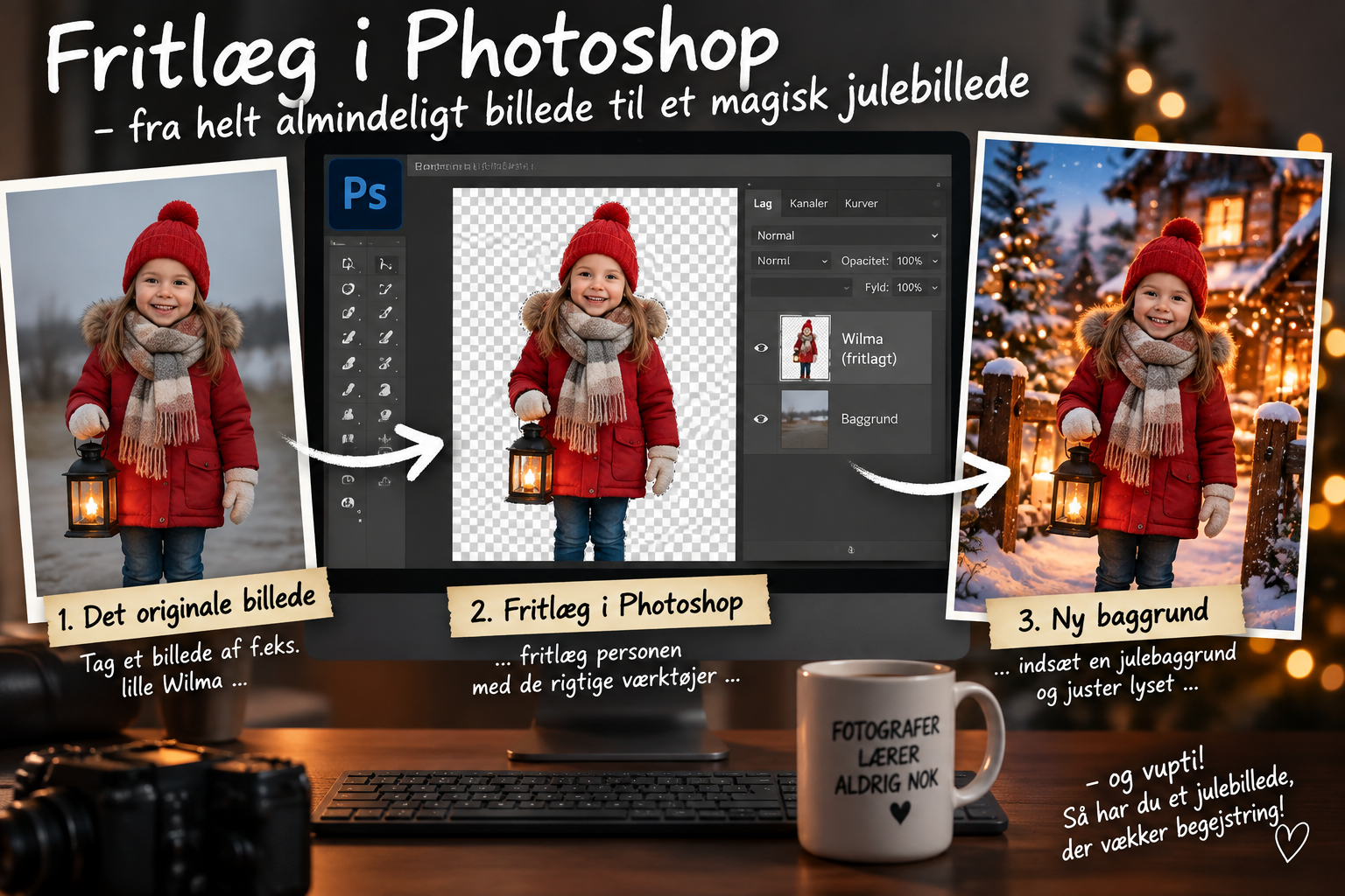 Jule billeder og fritlægning i photoshop
